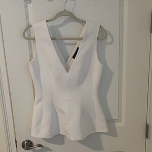 Zara White peplum Top